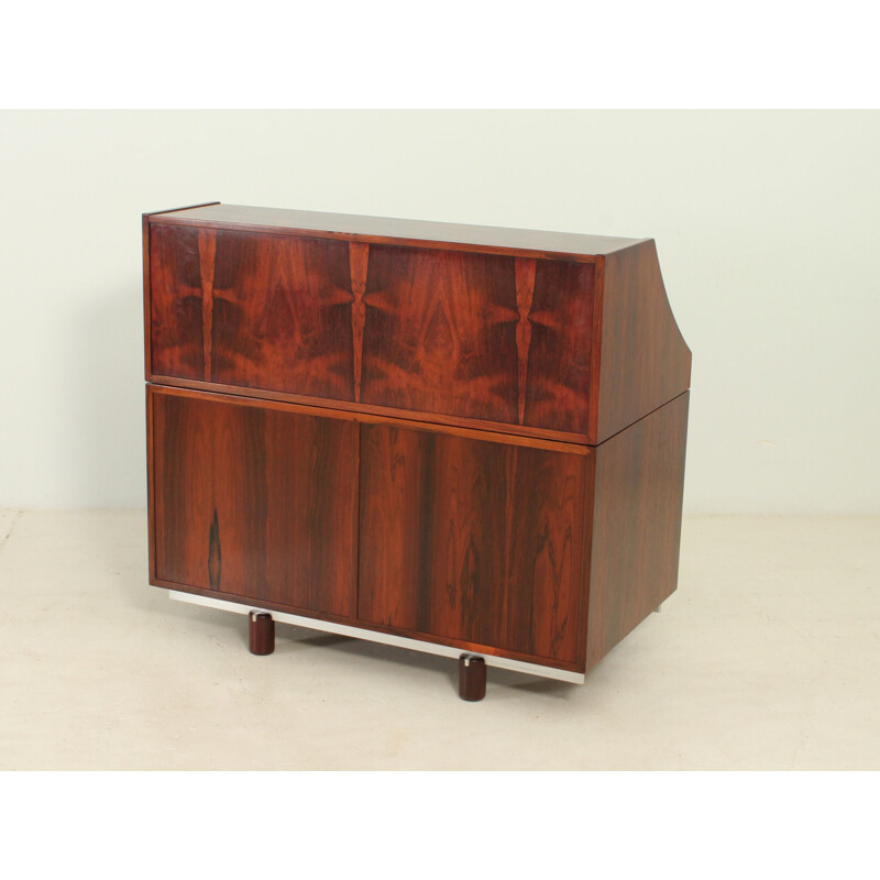 Vintage rosewood writing desk by Gianfranco Frattini for Bernini