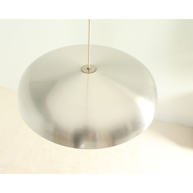 Vintage aluminium hanging lamp for Sirrah and by Pirro Cuniberti 1970