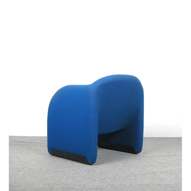 Vintage Ben armchair by Pierre Paulin for Artifort in blue fabric