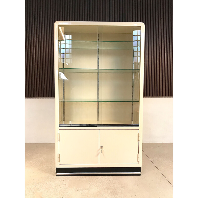 Vintage german metal and glass cabinet by Baisch 1950