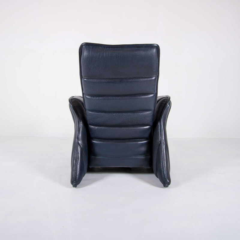 Vintage deep blue lounge chair by De Sede