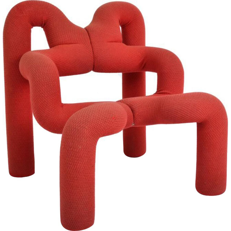 Vintage red Extrem armchair by Terje Ekstrom