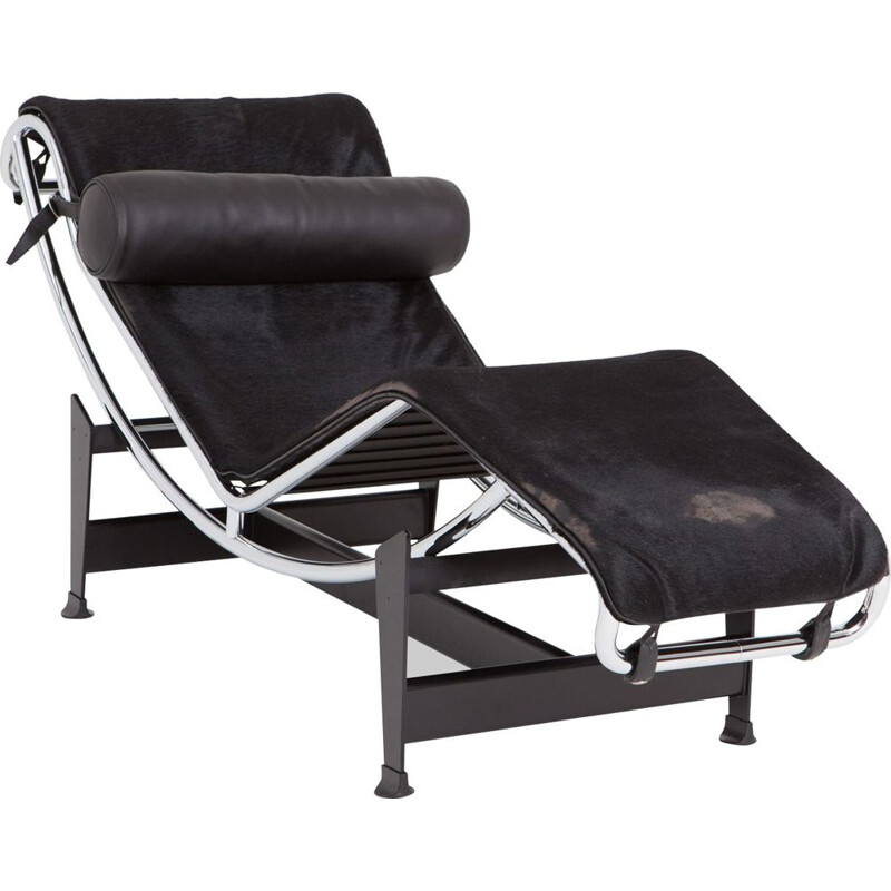 Black LC4 lounge chair by Le Corbusier for Cassina