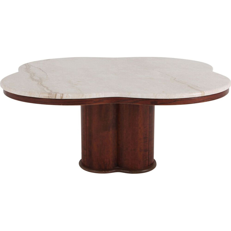 Vintage French coffee table in travertine