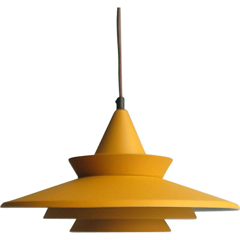 Vintage Danish pendant lamp in yellow metal