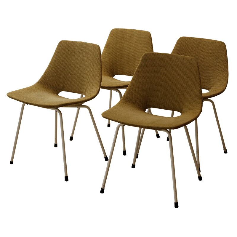 4 Tonneau chairs, Pierre GUARICHE - 1954
