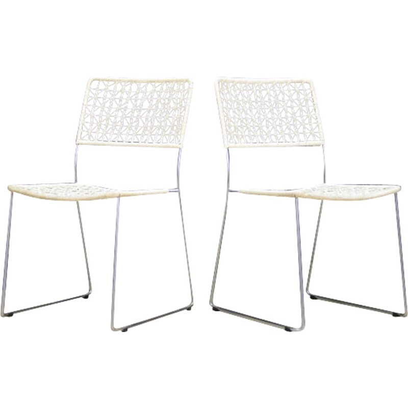 Set of 2 Scandinavian chairs in aluminum