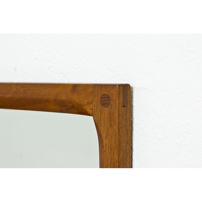 Vintage teak wall mirror by Kai Kristiansen for Aksel Kjersgaard