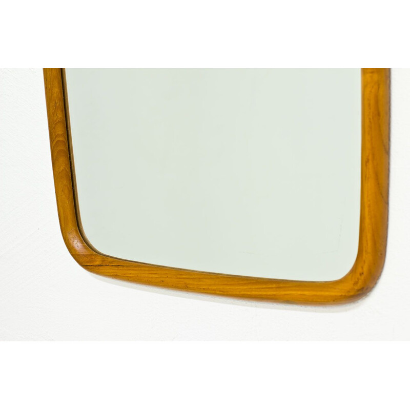 Vintage Swedish teak wall mirror from Fröseke