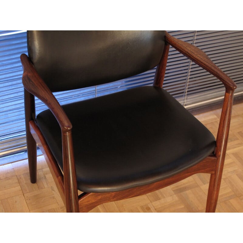 Armchair Model 67 Brazilian Rosewood & Leather, Erik Buch