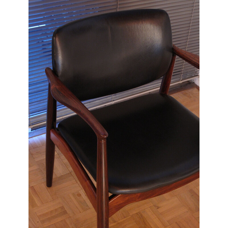 Armchair Model 67 Brazilian Rosewood & Leather, Erik Buch