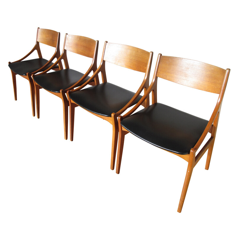 4 chairs in teak, Vestervig ERIKSEN - 1960s
