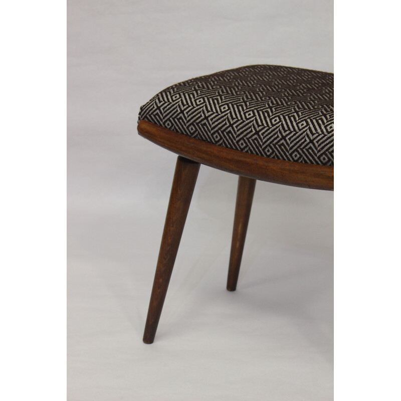Vintage stool in jacquard fabric