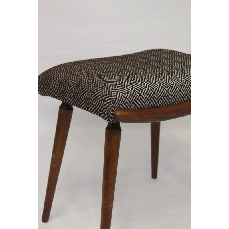 Vintage stool in jacquard fabric