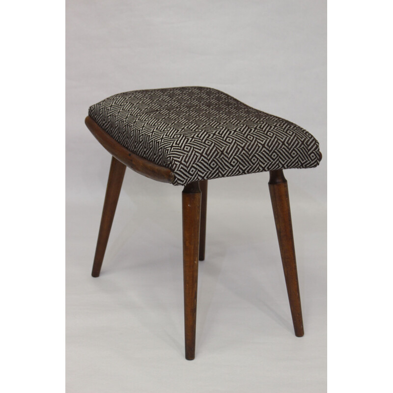 Vintage stool in jacquard fabric