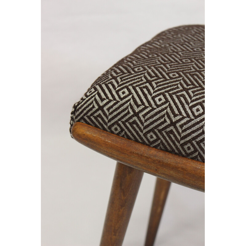 Vintage stool in jacquard fabric