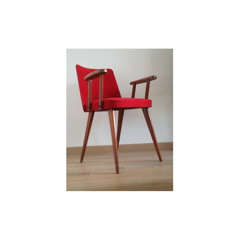 Chaise cocktail rouge avec accoudoirs