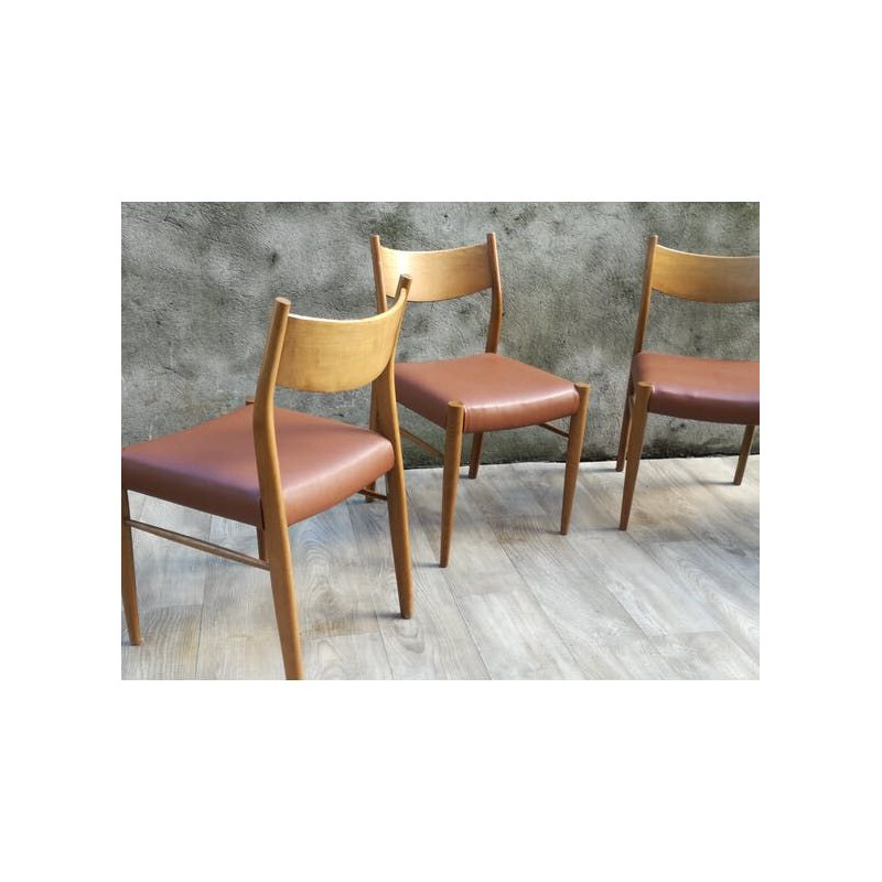 Suite van 4 vintage Italiaanse stoelen van Gessef