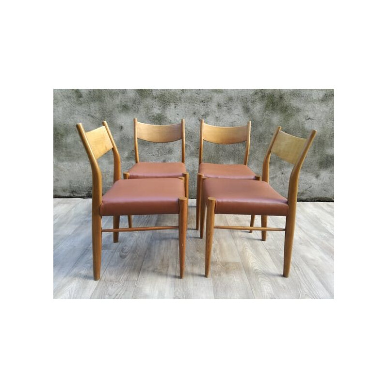 Suite de 4 chaises italiennes vintage par Gessef