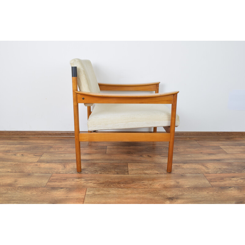 Fauteuil danois beige en merisier