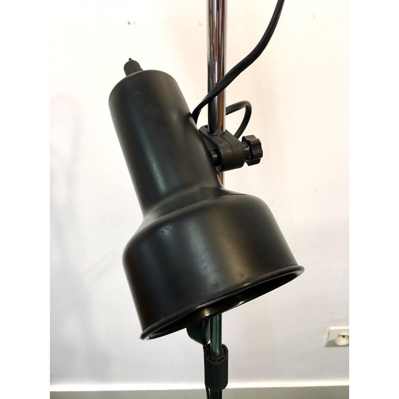 Vintage black floor lamp in steel and plastic
