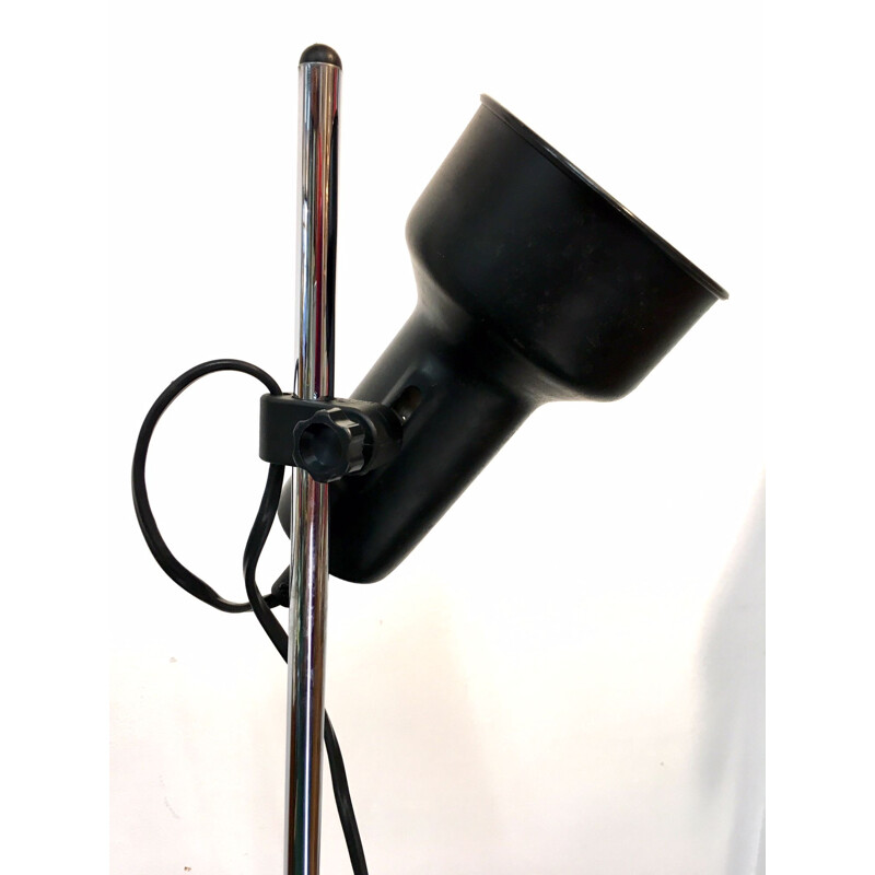 Vintage black floor lamp in steel and plastic