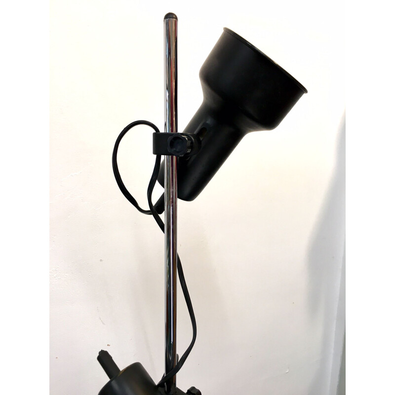 Vintage black floor lamp in steel and plastic