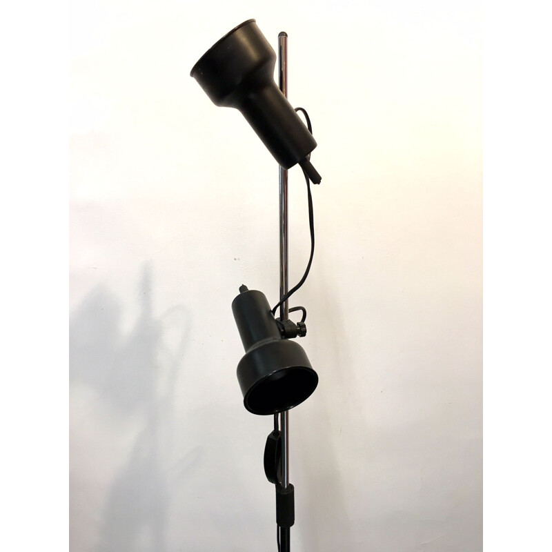 Vintage black floor lamp in steel and plastic