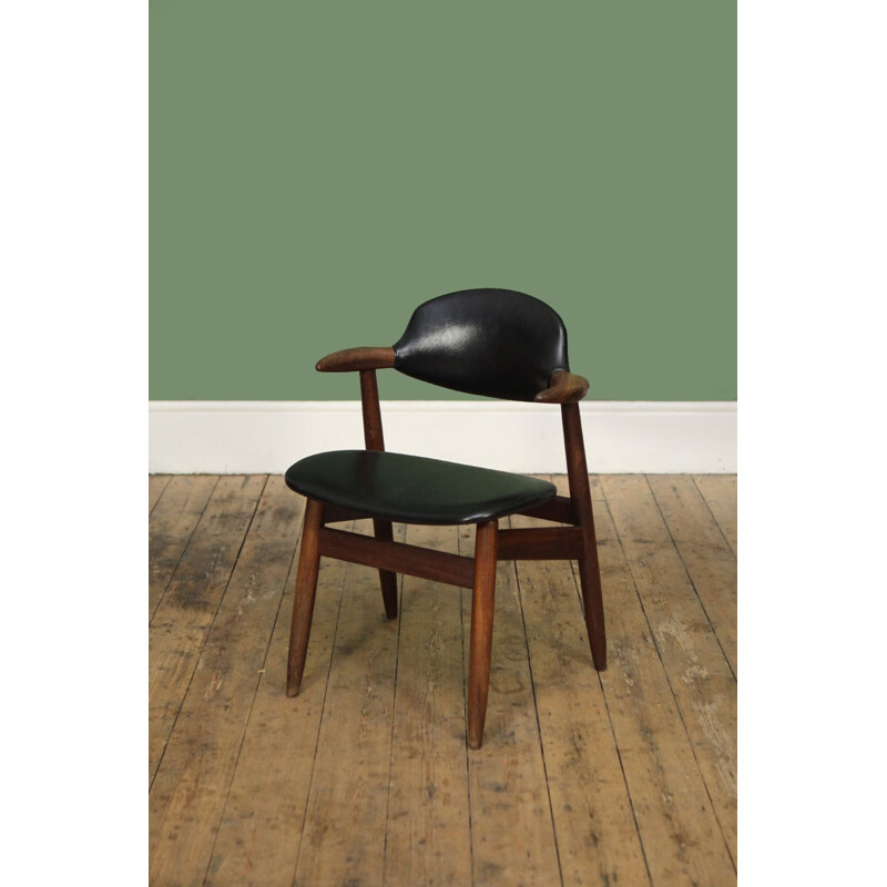 Vintage black chair in teak by Tijsseling 