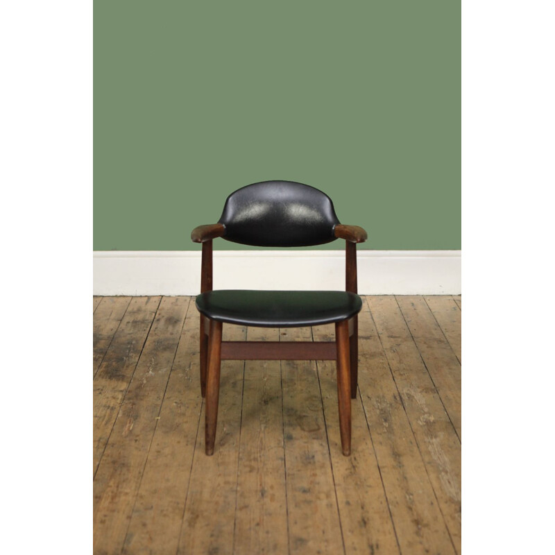 Vintage black chair in teak by Tijsseling 