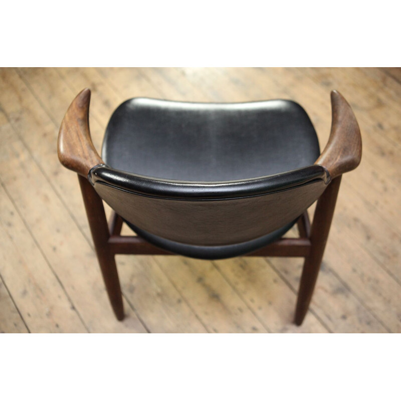 Vintage black chair in teak by Tijsseling 