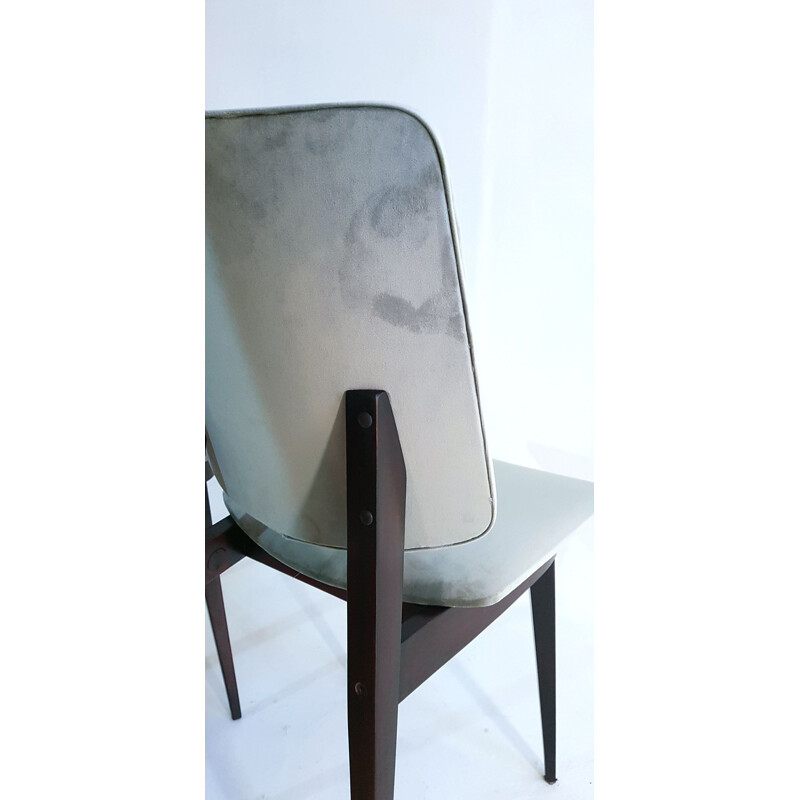 Set of 6 vintage Italian chairs in beechwood
