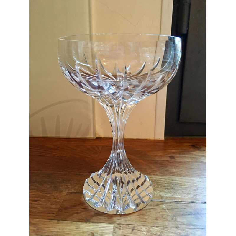 Pair of vintage cups of champagne in crystal