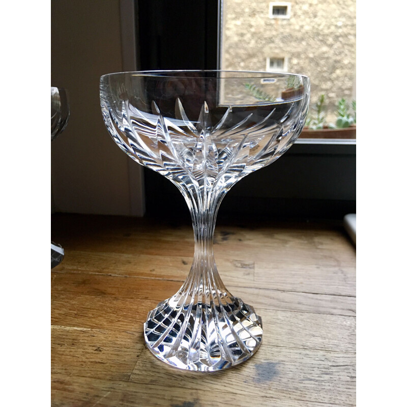 Pair of vintage cups of champagne in crystal