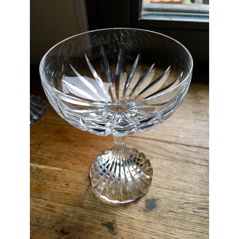 Pair of vintage cups of champagne in crystal