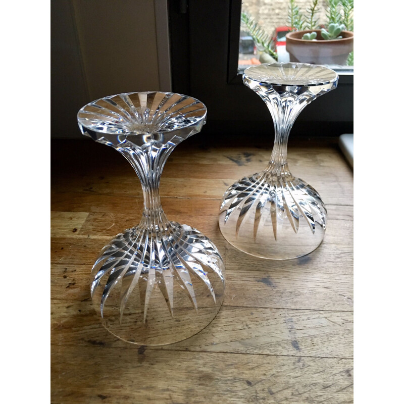 Pair of vintage cups of champagne in crystal