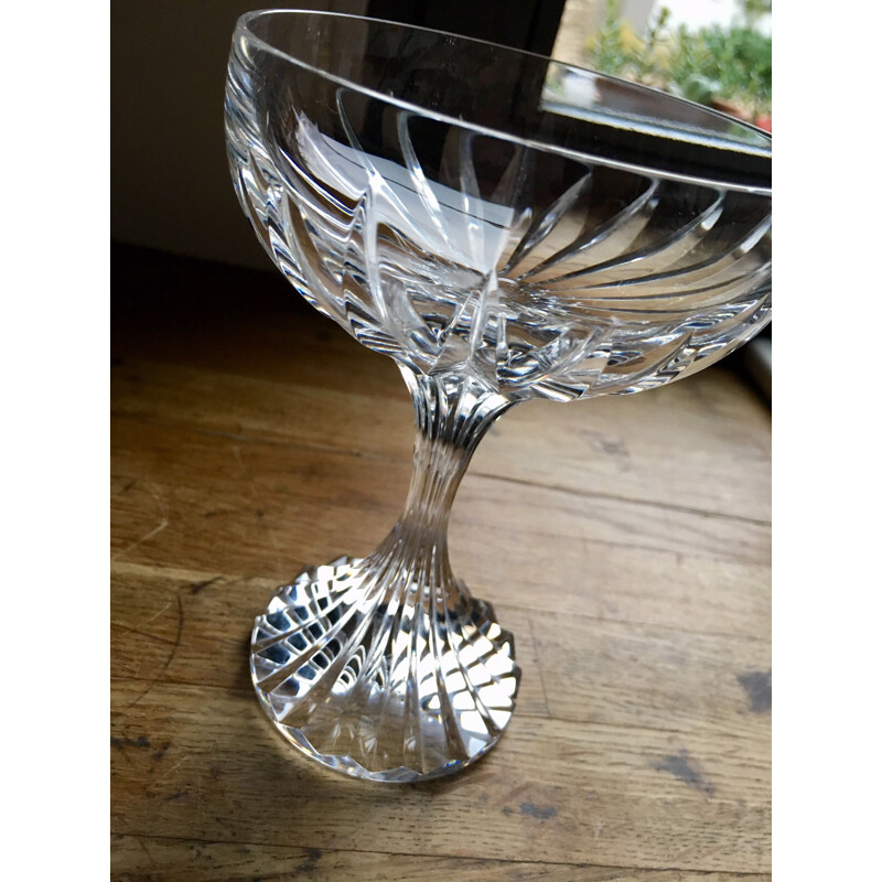 Pair of vintage cups of champagne in crystal