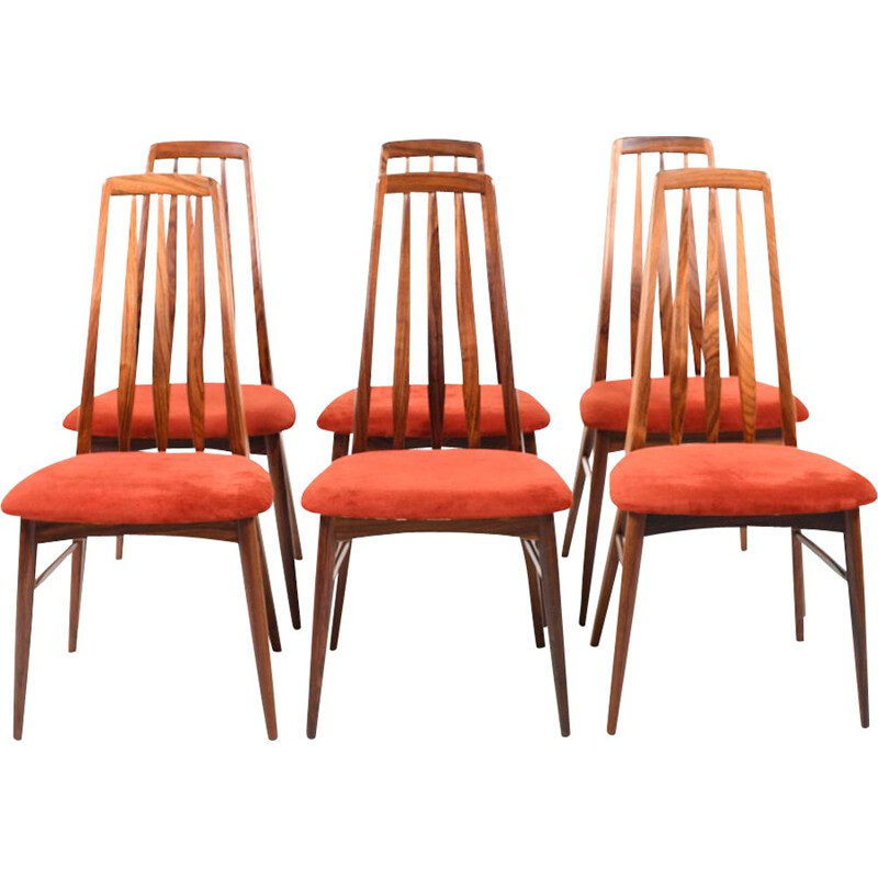 Set of 6 vintage dining chairs in rosewood by Niels Koefoed