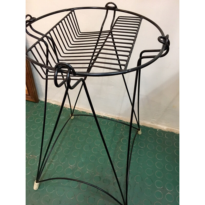 Vintage black dressing table in steel