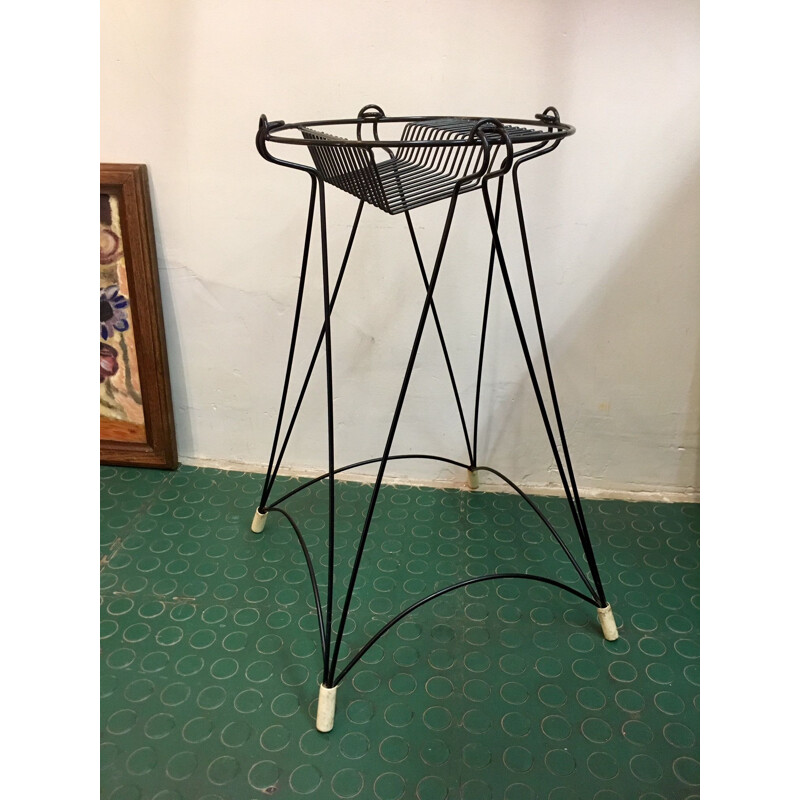 Vintage black dressing table in steel