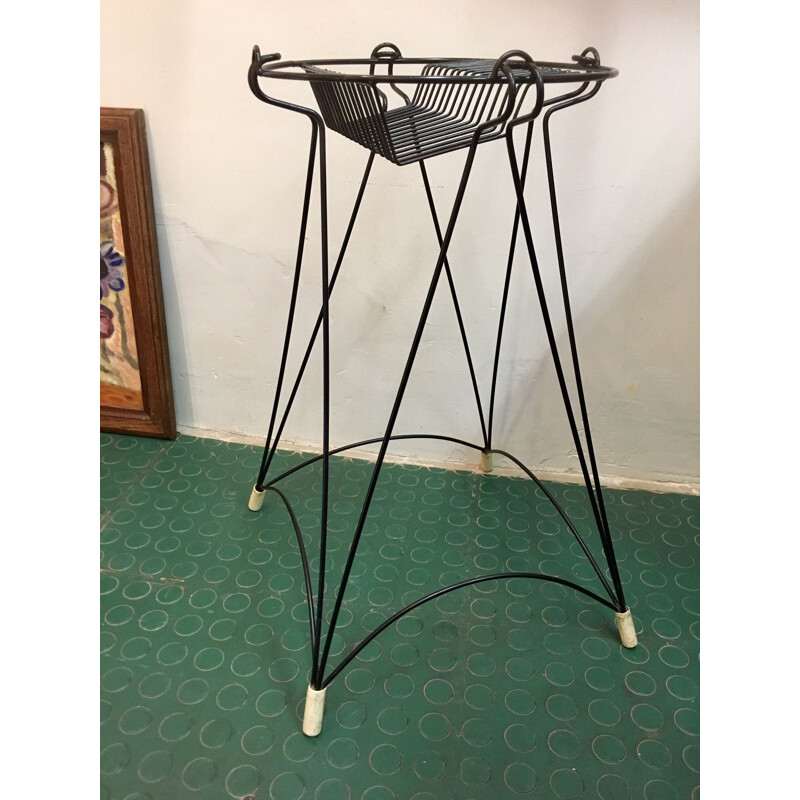 Vintage black dressing table in steel