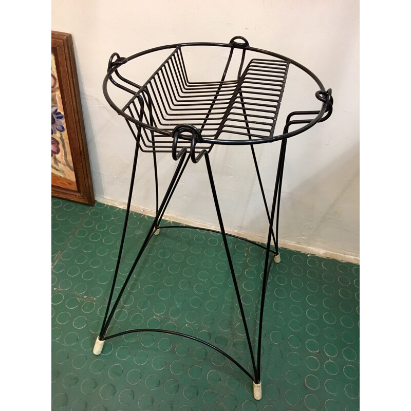 Vintage black dressing table in steel