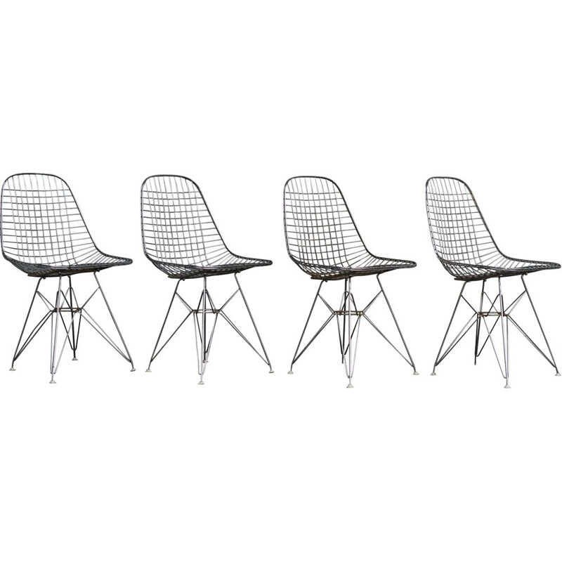Suite de 4 chaises vintage DKR par Eames