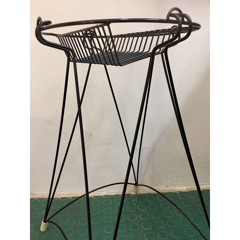 Vintage black dressing table in steel