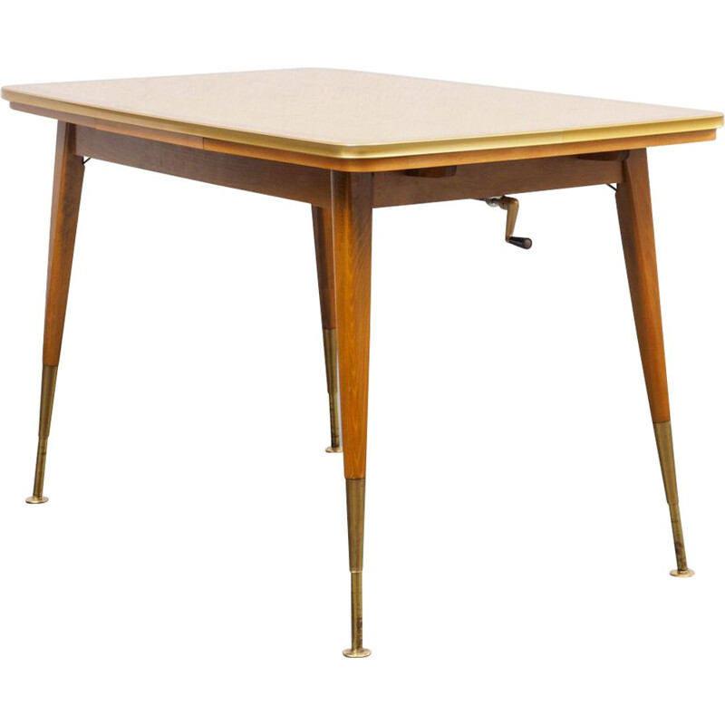 Vintage height-adjustable dining table in wood