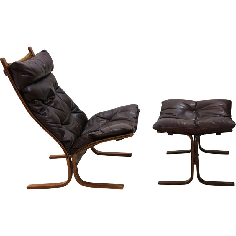 Vintage lounge chair and ottoman "Siesta" by Ingmar Relling for Westnofa
