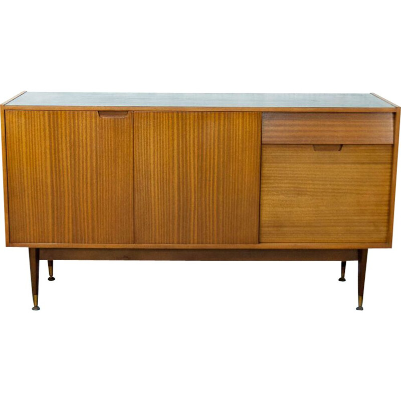 Vintage scandinavian teak sideboard with drawer leaflet 1960