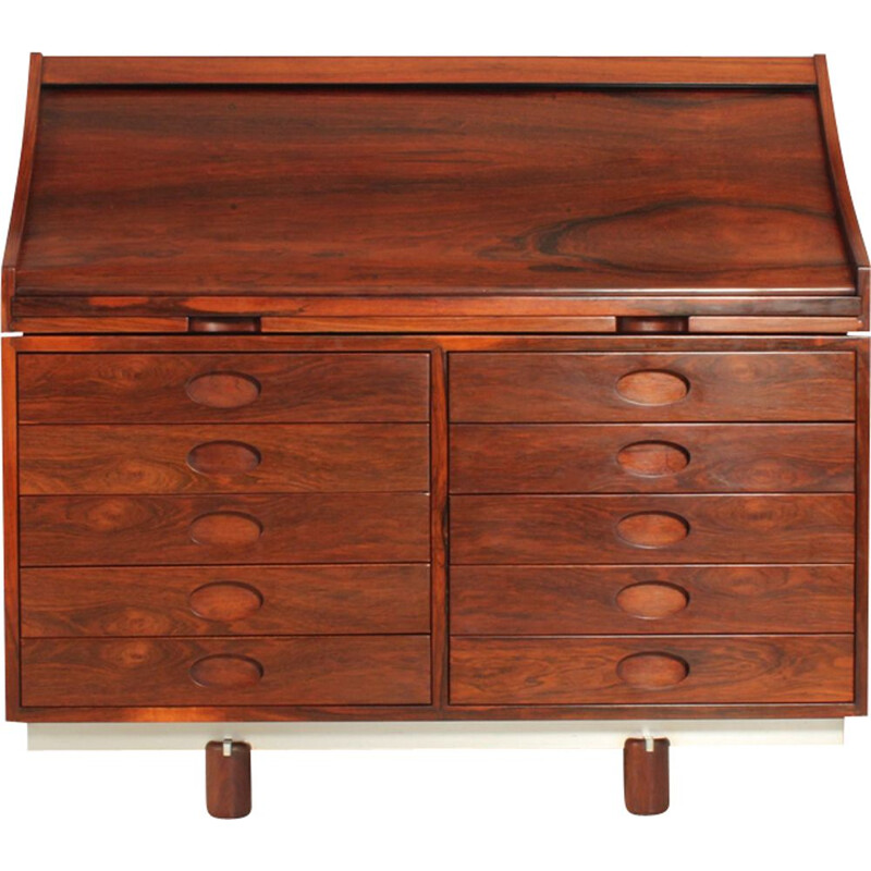 Vintage rosewood writing desk by Gianfranco Frattini for Bernini