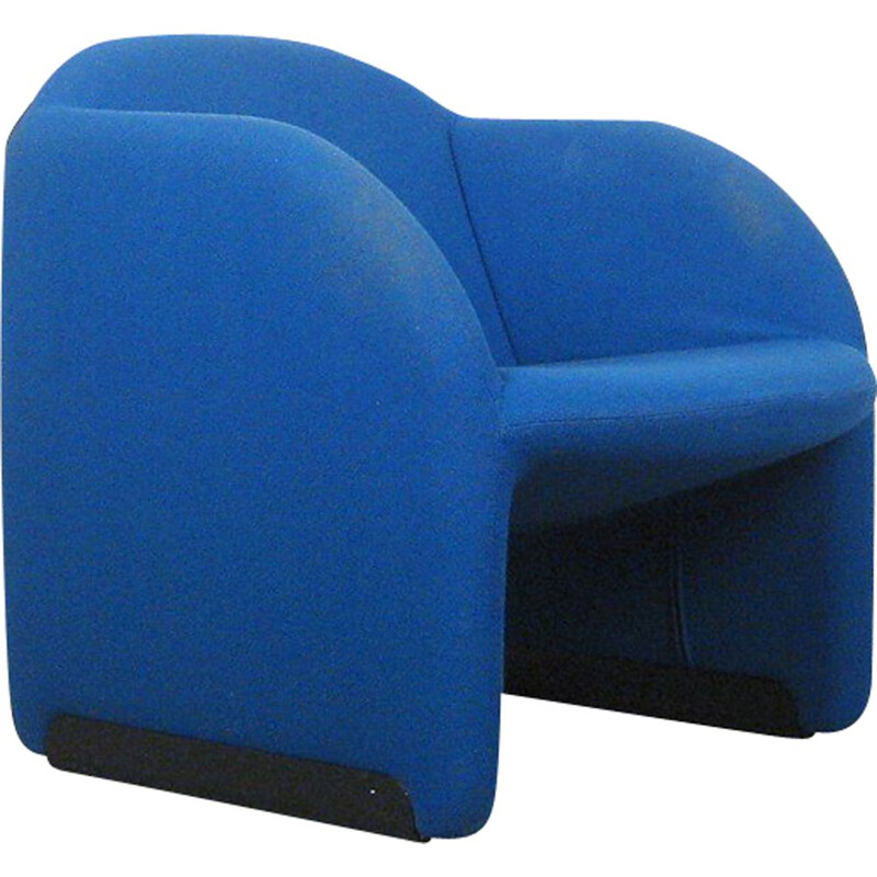 Vintage Ben armchair by Pierre Paulin for Artifort in blue fabric