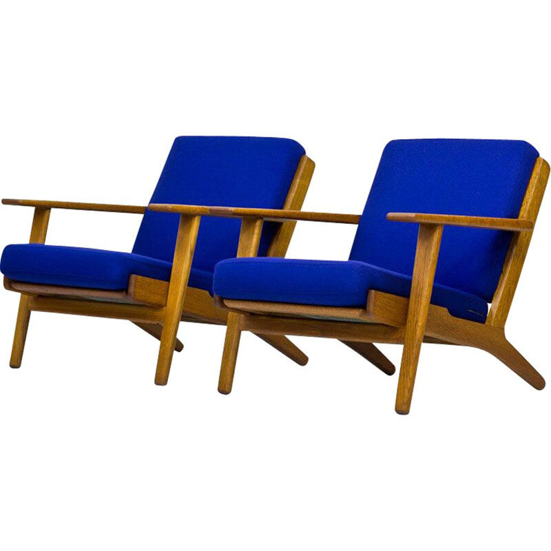 Suite de 2 fauteuils vintage GE-290 par Hans Wegner pour Getama
